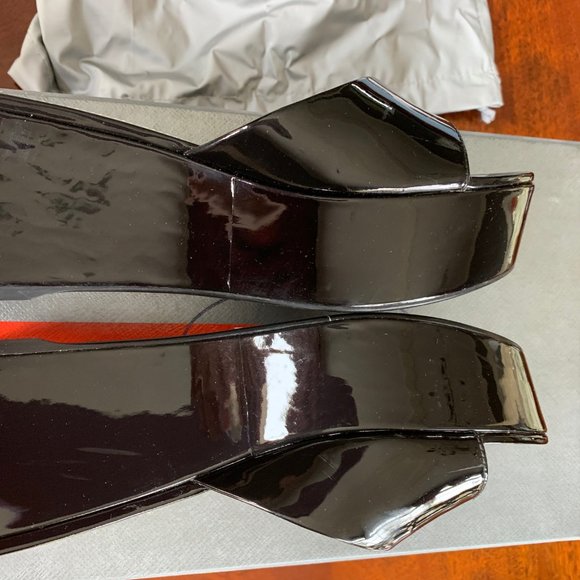 Prada Black Patent Platform Sandals-37.5/7.5-8 - Picture 7 of 12